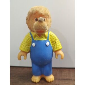 Vtg The Berenstain Bears Papa Bear Flocked Toy Figure 1986 3" 80s Cartoons D3